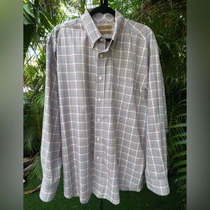 Roundtree & Yorke Gold Label Non Iron Multicolor Plaid Men’s Button Down Shirt